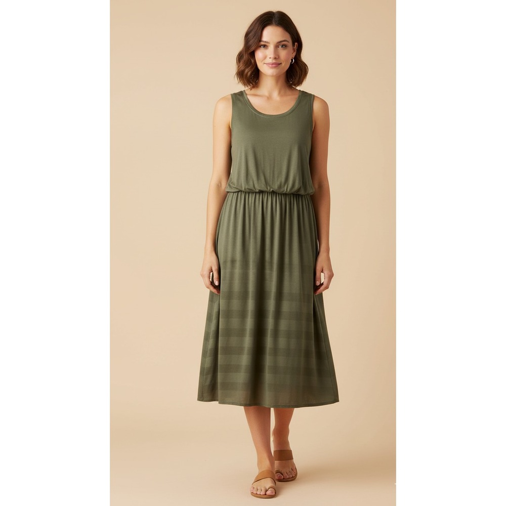 Prana Perry Midi‎ Dress XS Green Boho Versatile Office Summer Outdoor Breathable